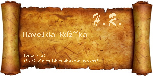 Havelda Réka névjegykártya